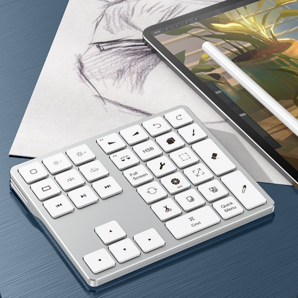 Dpisuuk Wireless Keyboard, Buetooth Keypad, Mute Bluetooth Drawing