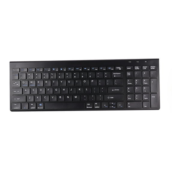 Dpisuuk Wireless Keyboard, Rechargeable Silent Full-Sized Computer Keyboards with USB Receiver for Windows, Desktop, PC, Notebook, Laptop,2.4G & Bluetooth Connectivity