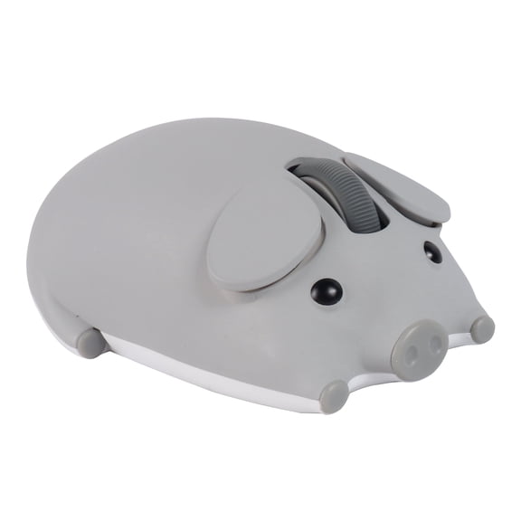 Dpisuuk Wireless Mouse Bluetooth & 2.4GHz Dual Mode Cute Animal Pig Shape Mouse with USB Receiver Portable Compact Optical Silent Mouse for Laptop PC Tablet MacBook Kids Women Men Gift, Gray