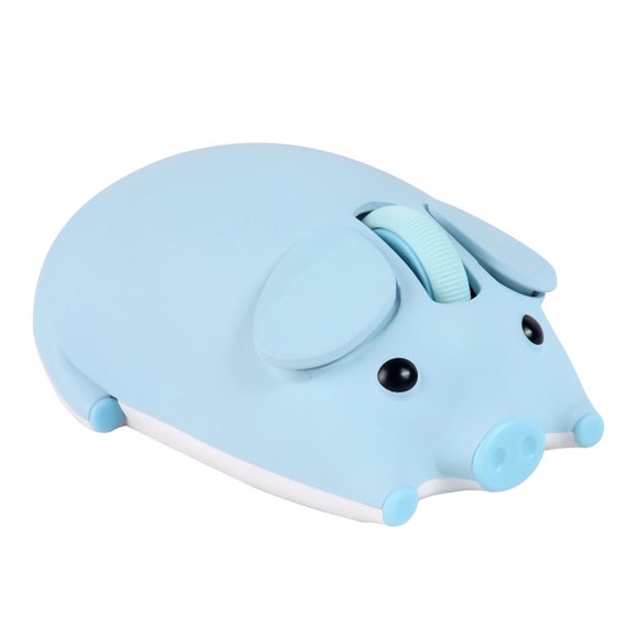 Dpisuuk Wireless Mouse Bluetooth & 2.4GHz Dual Mode Cute Animal Pig Shape Mouse with USB Receiver Portable Compact Optical Silent Mouse for Laptop PC Tablet MacBook Kids Women Men Gift, Blue