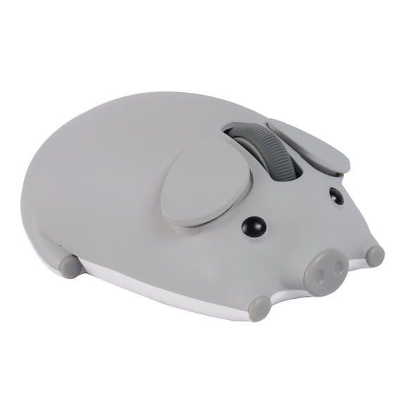 Dpisuuk Wireless Mouse Bluetooth & 2.4GHz Dual Mode Cute Animal Pig Shape Mouse with USB Receiver Portable Compact Optical Silent Mouse for Laptop PC Tablet MacBook Kids Women Men Gift, Gray