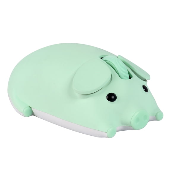 Dpisuuk Wireless Mouse Bluetooth & 2.4GHz Dual Mode Cute Animal Pig Shape Mouse with USB Receiver Portable Compact Optical Silent Mouse for Laptop PC Tablet MacBook Kids Women Men Gift, Green