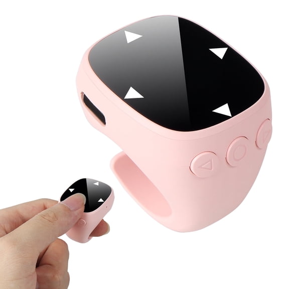 Dpisuuk Wireless Mouse Bluetooth Finger Ring Mouse with Touchpad Rechargeable Wearable Mini Thumb Mouse Scrolling Ring for Page Turn Take Photo Watch Video for Smartphone iPad Tablet, Pink