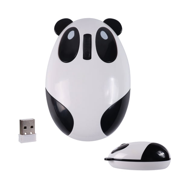 Dpisuuk Wireless Mouse Cute Cartoon Animal Panda Shape Computer Mice with USB Receiver 2.4GHz Optical Rechargeable Silent Kawaii Cordless Mouse for Laptop PC Desktop Kids Adults Gifts, White