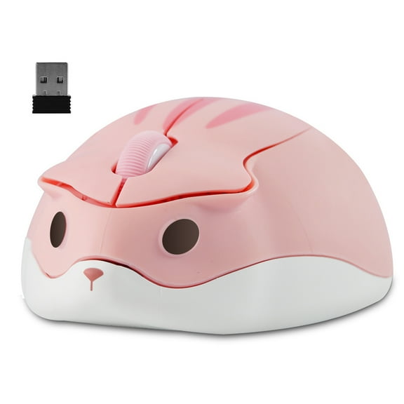 Dpisuuk Wireless Mouse, Cute Hamster Shape Computer Mouse, Silent Mouse 2.4GHz 1200DPI Optical Mouse with USB Receiver, Cordless Mouse for Laptop Computer