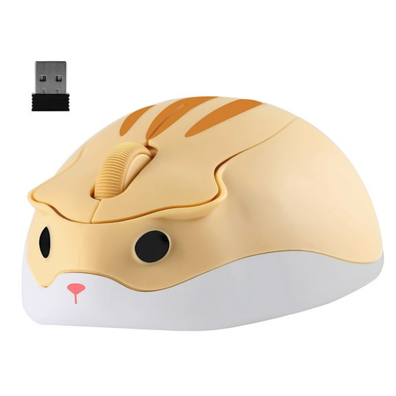 Dpisuuk Wireless Mouse, Cute Hamster Shape Computer Mouse, Silent Mouse 2.4GHz 1200DPI Optical Mouse with USB Receiver, Cordless Mouse for Laptop Computer