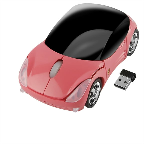 Dpisuuk Wireless Mouse, Mini Ergonomic 2.4G 1200DPI Optical Computer Mouse with USB Receiver, Car Mouse for Computer PC Laptop Tablet, Pink