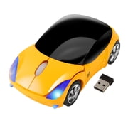 Dpisuuk Wireless Mouse, Mini Ergonomic 2.4G 1200DPI Optical Computer Mouse with USB Receiver, Car Mouse for Computer PC Laptop Tablet, Yellow