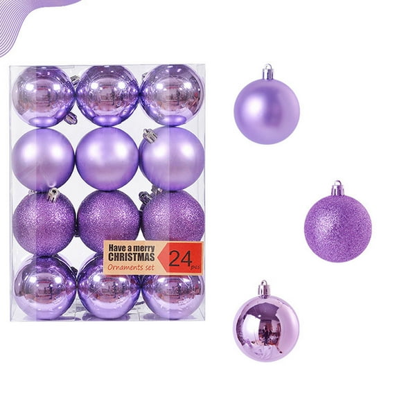 Dpityserensio 1.2In/24PCs Christmas Ball Ornaments Christmas Tree Decoration Holiday Multiple Styles Ornaments for Christmas Trees Party Ball Decoration