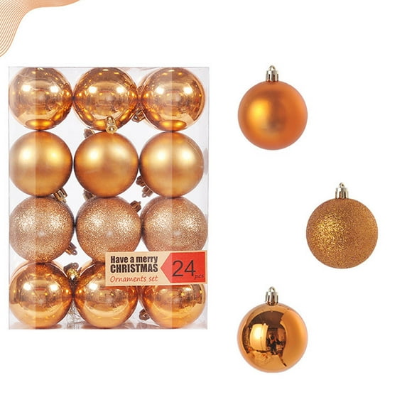 Dpityserensio 1.2In/24PCs Christmas Ball Ornaments Christmas Tree Decoration Holiday Multiple Styles Ornaments for Christmas Trees Party Ball Decoration