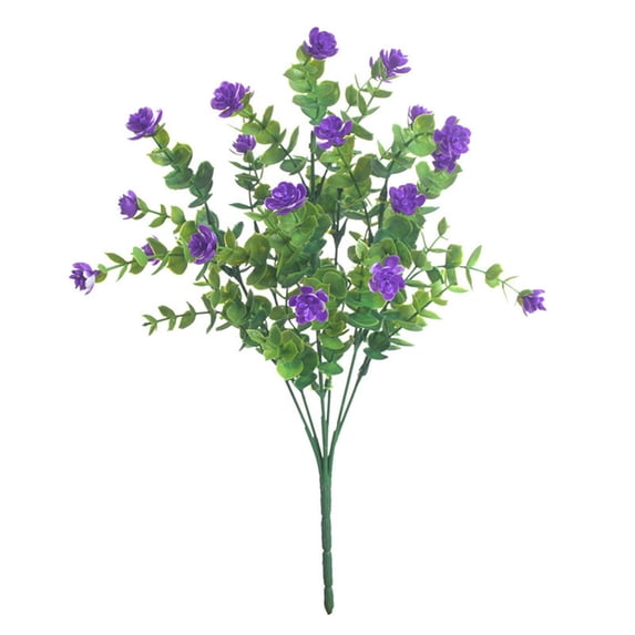 Dpityserensio 1 Bundle Artificial Eucalyptus Rose Flowers with 7 Stems per Bouquet for Easter Spring Home Tabletop Decor
