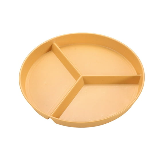 Dpityserensio 10 Inch Diameter Plastic Three Grids Circular Dining Plates Thickened Heat-resistants Household Breakfast Fruit Plates