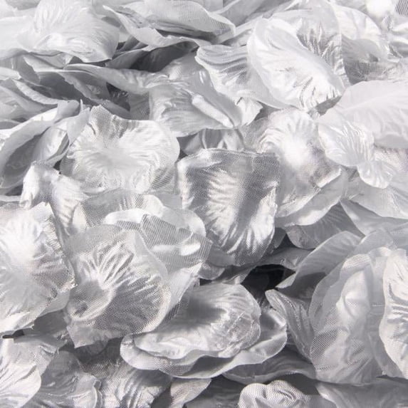 Dpityserensio 1000Pcs Silver Silk Rose Artificial Petals Wedding Party Flower Favors Decor Valentine's Day Decor