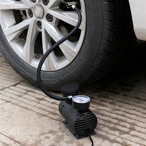 Dpityserensio 12V DC Portable Compressor Tire Inflator with Mechanical Pressure Gauge,Inflator for Car Tires,Motorcycle,Bike,Basketball
