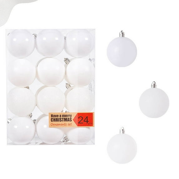 Dpityserensio 2.4In/24PC Christmas Ball Ornaments Christmas Tree Decoration Holiday Multiple Styles Ornaments for Christmas Trees Party Ball Decoration