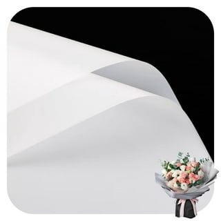 20 Sheets White Frosted Flower Wrapping Paper Florist Bouquet Supplies  Waterproof Floral Wrapping Paper with Black Edge,Florist Bouquet