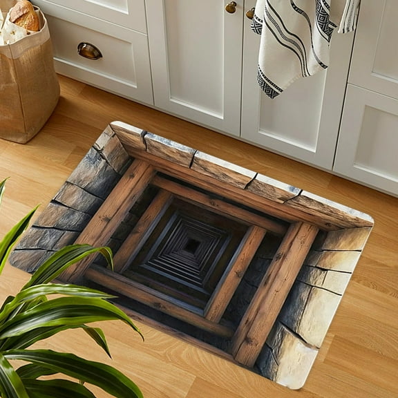 Dpityserensio 23.62x15.75 Inches Carpet Stereoscopic Visual Effect Entrance Door Mat Household Absorbent Nonslip Foot Mat Dirt Proof Mat Bathroom Nonslip Winter Xmas Gifts
