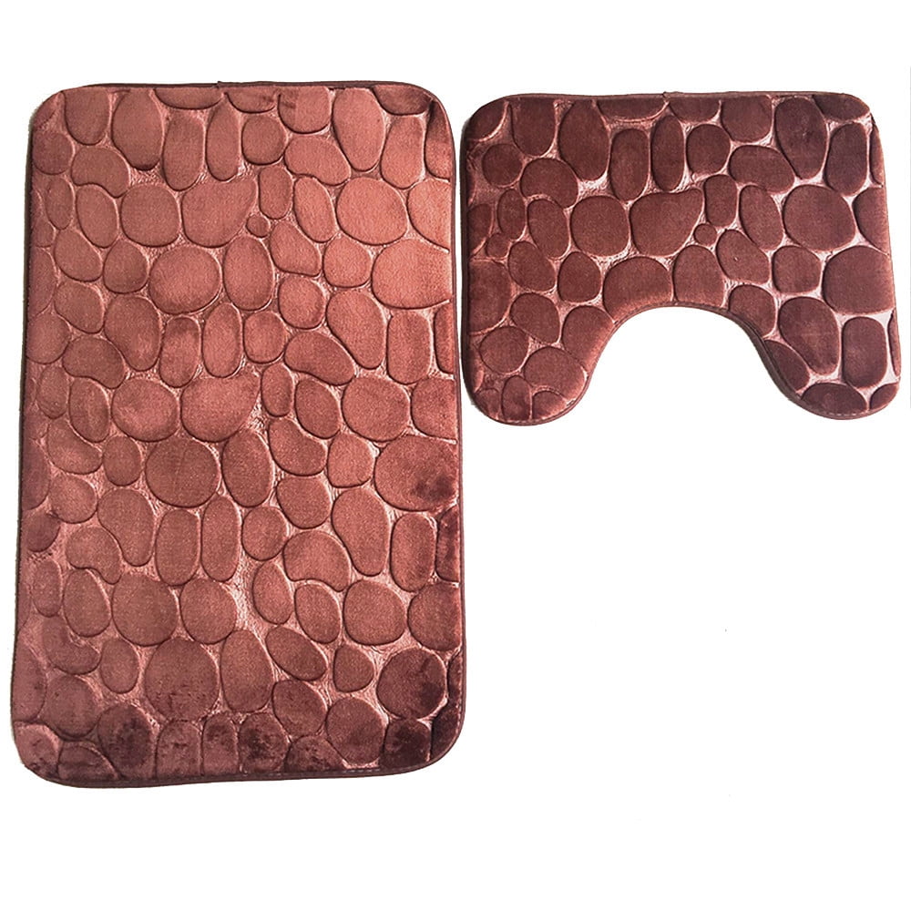Dpityserensio 2PC Bathroom Rug Sets Toilet Rugs UShaped Enlarge