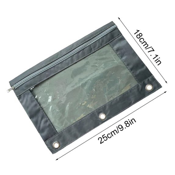 Dpityserensio Pencil Pouch for 3 Ring Clear Mesh Bag with Eyelets,Large Capacity Pen Case for College Office,Zipper Stationery Organizer