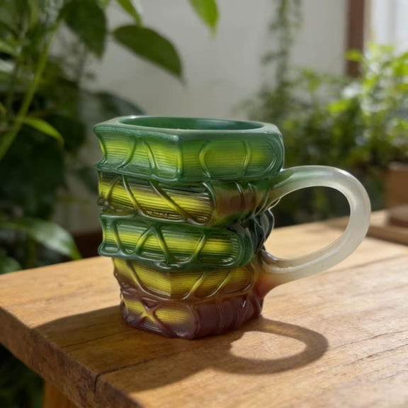 Dpityserensio 300ml Painted Book Design Coffee Mug Ceramic Cup for Hot Beverages Tea Latte Home Office Drinkware Gift Idea