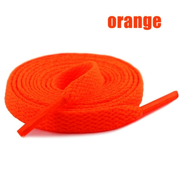 Dpityserensio 39.3In Flat Solid Color Shoe Laces 10 Colours Shoelaces Football Boots Trainer Shoes Orange