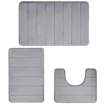 Dpityserensio 3PCs Memory Foam Mat Bathroom Rug Set Toilet Mats Soft Comfortable Water Absorption Non-Slip,Thick Machine Washable Easier To Dry Christmas Home Decor