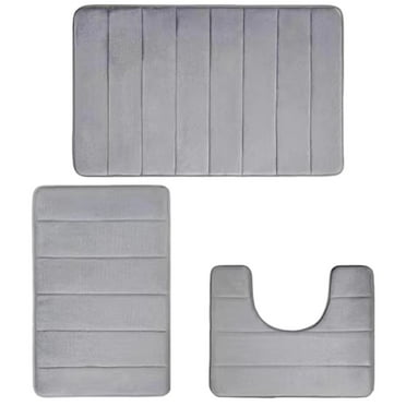 Dpityserensio 3PCs Memory Foam Mat Bathroom Rug Set Toilet Mats Soft Comfortable Water Absorption Non-Slip,Thick Machine Washable Easier To Dry Christmas Home Decor