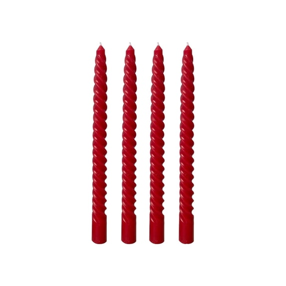 Dpityserensio 4 Pcs Long Spiral Taper Candles, Unscented 11 Inch Twisted Candlesticks for Wedding Party Table Fall Decor, Dripless Decorative Candles for Dinner Home Christmas