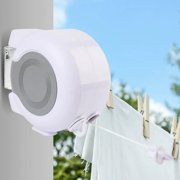 Dpityserensio 50ft Thickened Retractable Clothesline Rotating Windproof Clothes Hanger 100ft Doubleline Clothes Dryer