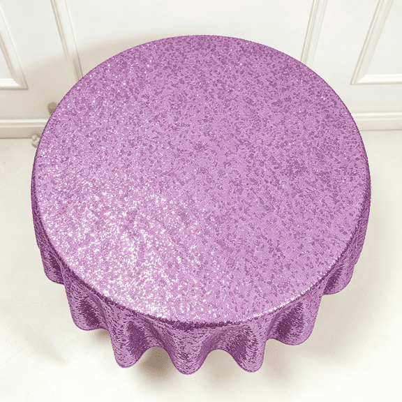 Dpityserensio 23.6 inch Round Sequin Tablecloth, Sparkly Party Table Cover with Glitter Sequins, Reusable Decor for Wedding Christmas Cake Table