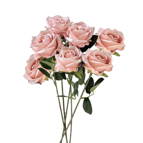 Dpityserensio 7Pcs Artificial Rose Flowers, Realistic Silk Rose Stems for Wedding Arch Backdrop, Faux Flower Bouquet for Living Room Table Centerpiece Party Decor