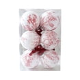 thumbnail image 1 of Dpityserensio 8CM Toile Print Fabric Wrapped Christmas Ornaments Balls 6 Pcs Vintage Chinoiserie Xmas Tree Hanging Decorations With Velvet Ribbon, 1 of 9