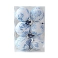 thumbnail image 1 of Dpityserensio 8CM Toile Print Fabric Wrapped Christmas Ornaments Balls 6 Pcs Vintage Chinoiserie Xmas Tree Hanging Decorations With Velvet Ribbon, 1 of 6