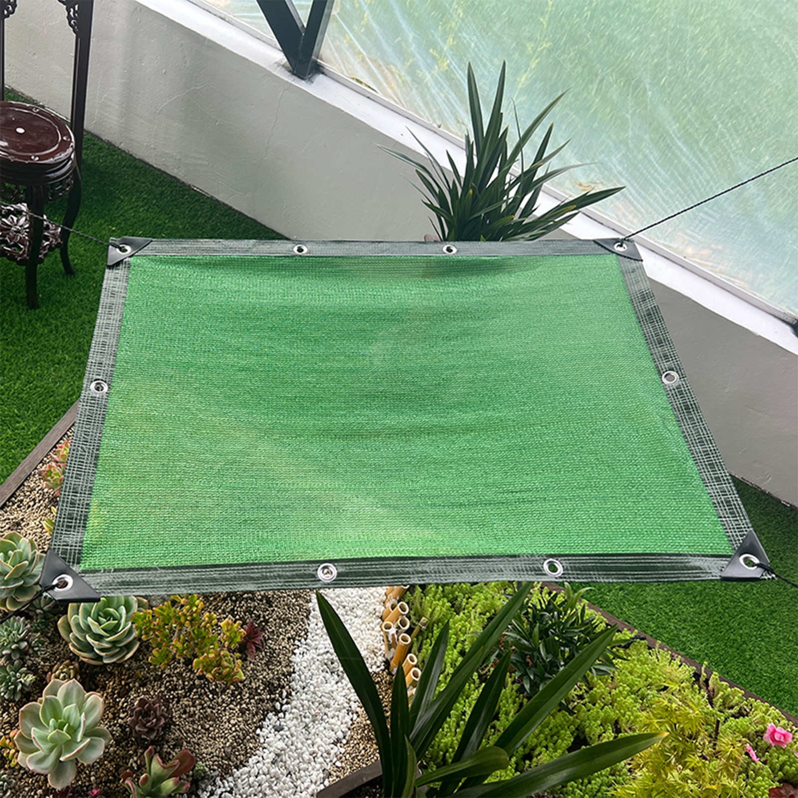 Dpityserensio 90 Shade Fabric Sun Shade Cloth Privacy Screen with Reinforced Grommets for