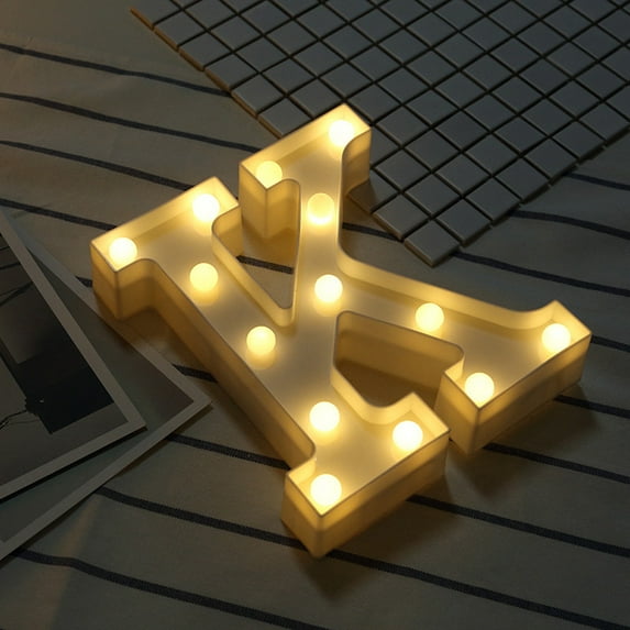 Dpityserensio Alphabet LED Letter Lights Light Up White Plastic Letters Standing Hanging for Home Party Decor