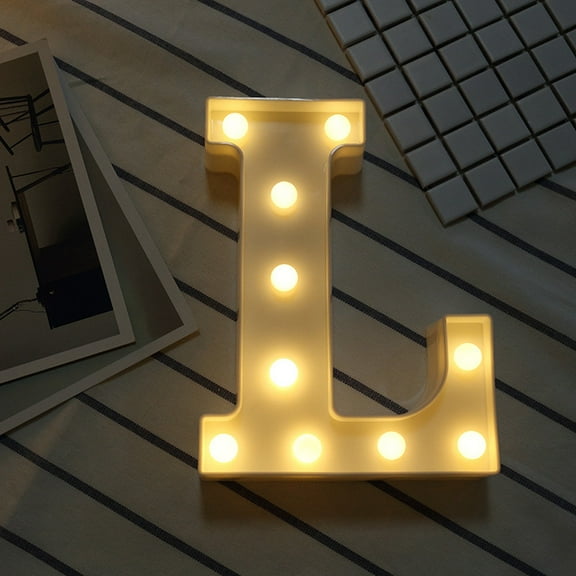 Dpityserensio Alphabet LED Letter Lights Light Up White Plastic Letters Standing Hanging for Home Party Decor