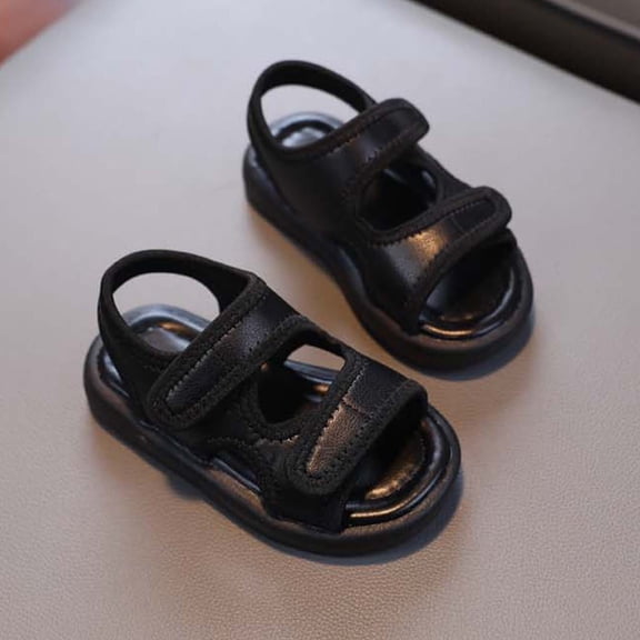 Dpityserensio Baby Girls Boys Children Toddler's Beach Shoes Soft Sole Toe Crash Sandals Roman Sandals Black 2 Years