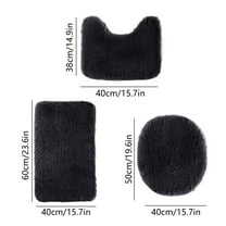 Dpityserensio Bathroom Rug Sets 3pc Solid Color Toilet Mats Soft Water Absorption Non-Slip Thick Machine Washable Easier To Dry