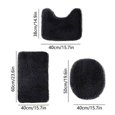Dpityserensio Bathroom Rug Sets 3pc Solid Color Toilet Mats Soft Water Absorption Non-Slip Thick Machine Washable Easier To Dry