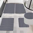 thumbnail image 1 of Dpityserensio Bathroom Rugs Sets 5PCs Memory Foam Toilet Mats Wave Pattern Design Soft Comfortable Water Absorption Non-Slip Thick Machine Washable Easier To Dry, 1 of 8