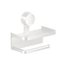 Dpityserensio Bathroom Storage Double Layer Suction Cup Paper Rack Toilet Paper Box Paper Towel Rack Storage Rack Paper Drawer Storage Rack