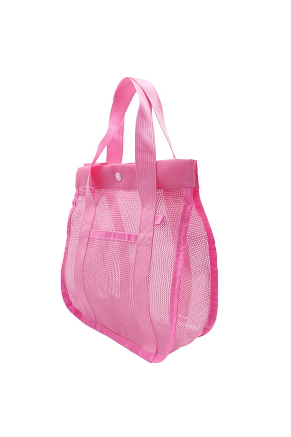Bathroom Storage Mesh Wash Bag Portable Multi-Pocket Storage Organiser Hand Carry Bath Bag Polyester Mesh Beach Bag Tote Wash Bag Beach Toy Storage Bag