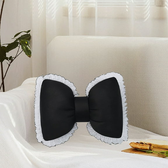 Dpityserensio Bow Pillow for Couch Bow Pillow Throw Pillow Ruffle Lace Bow Pillows Decorative Bow Shaped Pillows for Sofa Couch Bed Living Room Bedroom Gifts Fall Xmas
