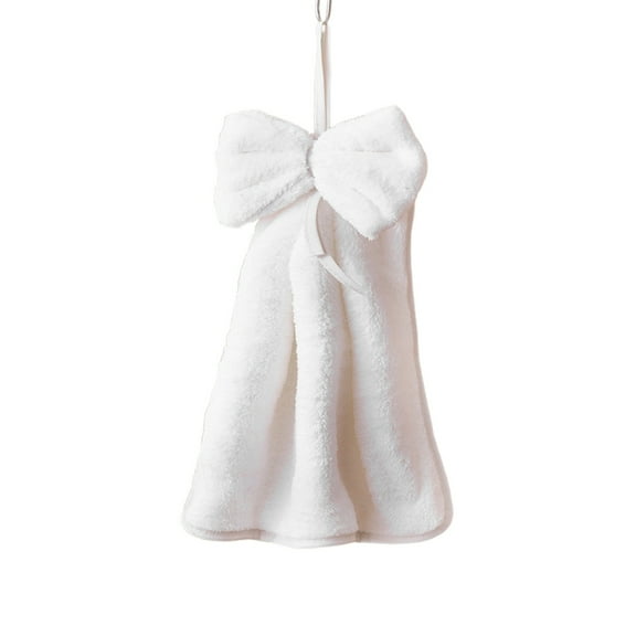 Dpityserensio Bows Xmas Bow Shaped Hand Towel Hanging Towel Kitchen Bathroom Household Super Absorbent Non Shedding Hair Dry Hand Wiping Cloth