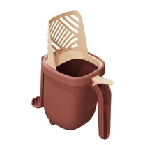 Dpityserensio Cats Litter Scooping with Holders Litter Box Shovel and Waste Storage Container 3 In 1 Portable Kitty Poop Disposal System
