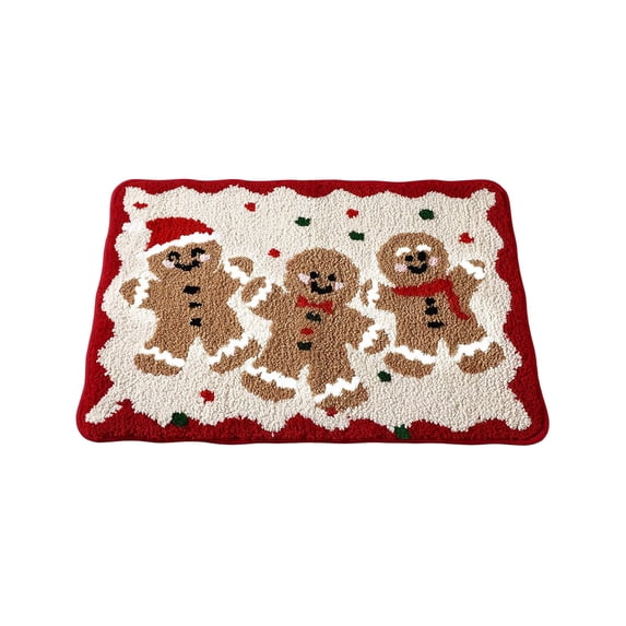 Dpityserensio Christmas Bath Mat,Non Slip Absorbent Rug for Bathroom Kitchen, Winter Holiday Decor