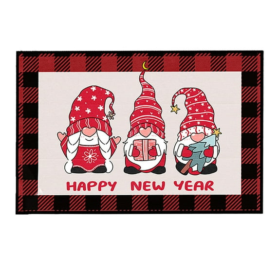 Dpityserensio Christmas Decorations Door Mat Kitchen Rugs Christmas Gnome Kitchen Floor Mat, Non Slip for Floor,Christmas Winter Holiday Decorations