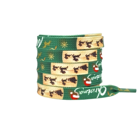 Dpityserensio Christmas Shoelaces 47in Flat Themed Holiday Gift Novelty Sneaker Laces 1 Pair Xmas Gifts