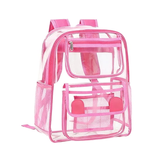 Dpityserensio Clear Backpack, Heavy Duty PVC Transparent School Bag, Large Capacity See Through Clear Bag for Stadium Events College Security Travel