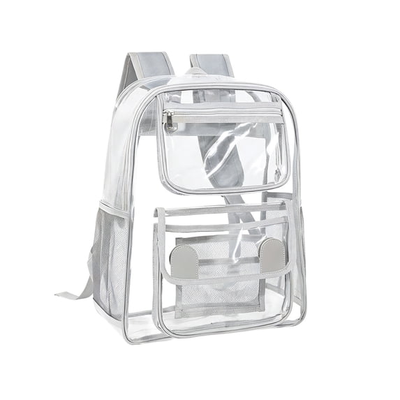 Dpityserensio Clear Backpack, Heavy Duty PVC Transparent School Bag, Large Capacity See Through Clear Bag for Stadium Events College Security Travel